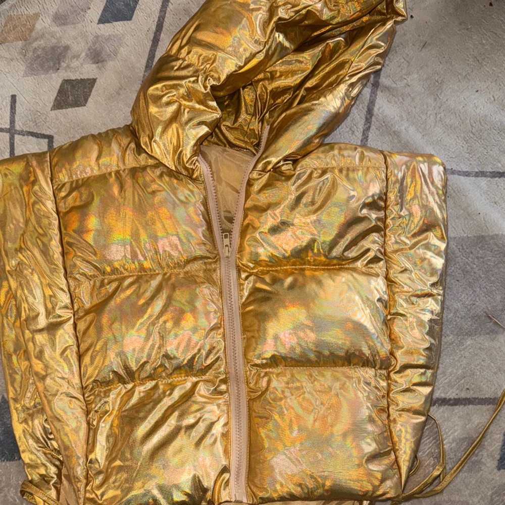 Gold Women's Puffer Vest